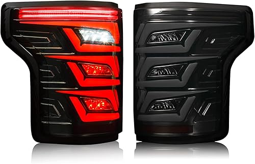 Miniatura 8 de Luces traseras ahumadas compatibles con camioneta F150 de 13 generación 2015-2020 halógenas de fábrica solo con animación con luces de señal