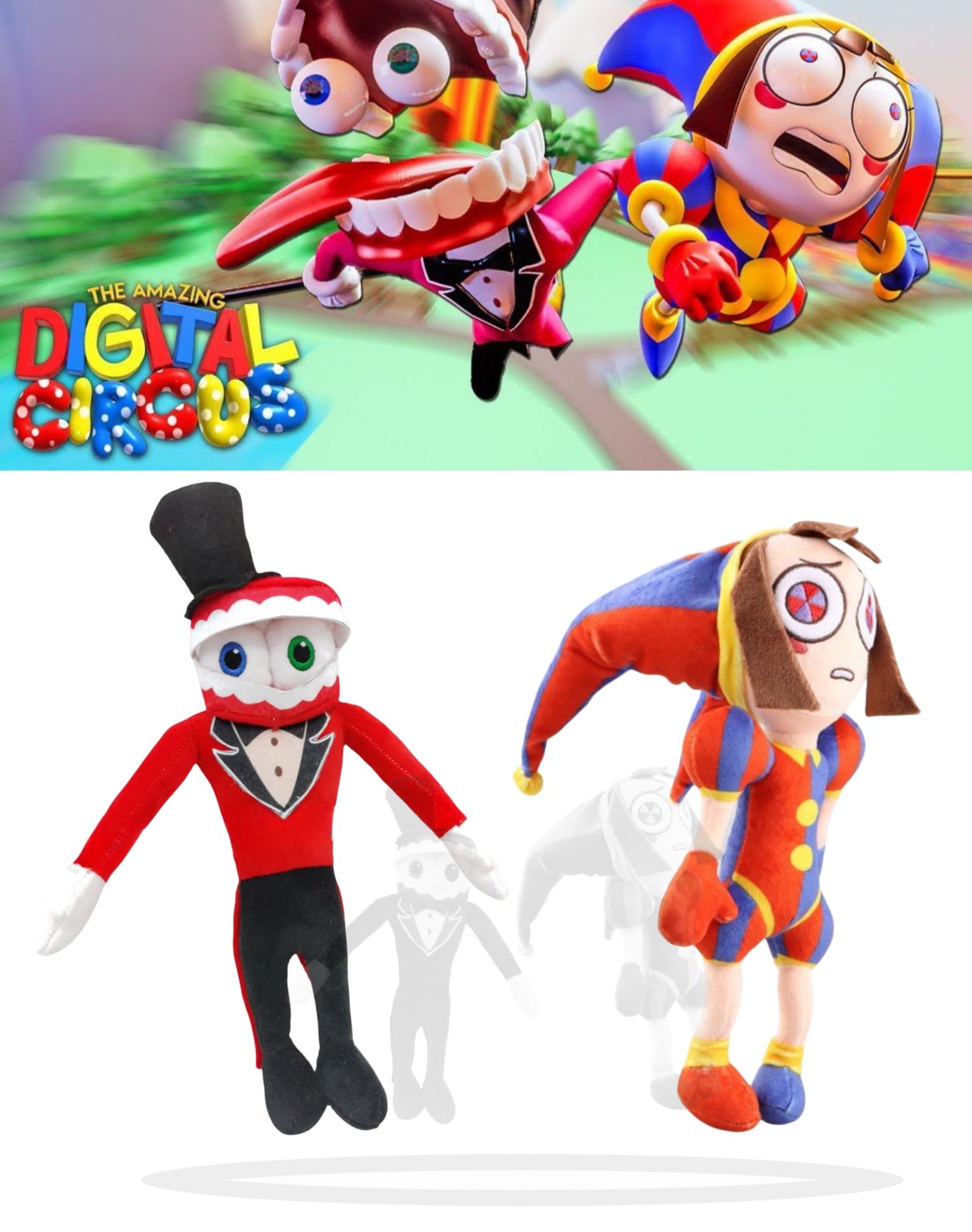 AdTemp (2-Piece Set) New The Amazing Digital Circus Kane Plush Doll, Kane POMNI 2-Piece Comic Game Plush Doll, 12 inch Digital Circus Kane Plush, Suitable for Anime Fans' Collection