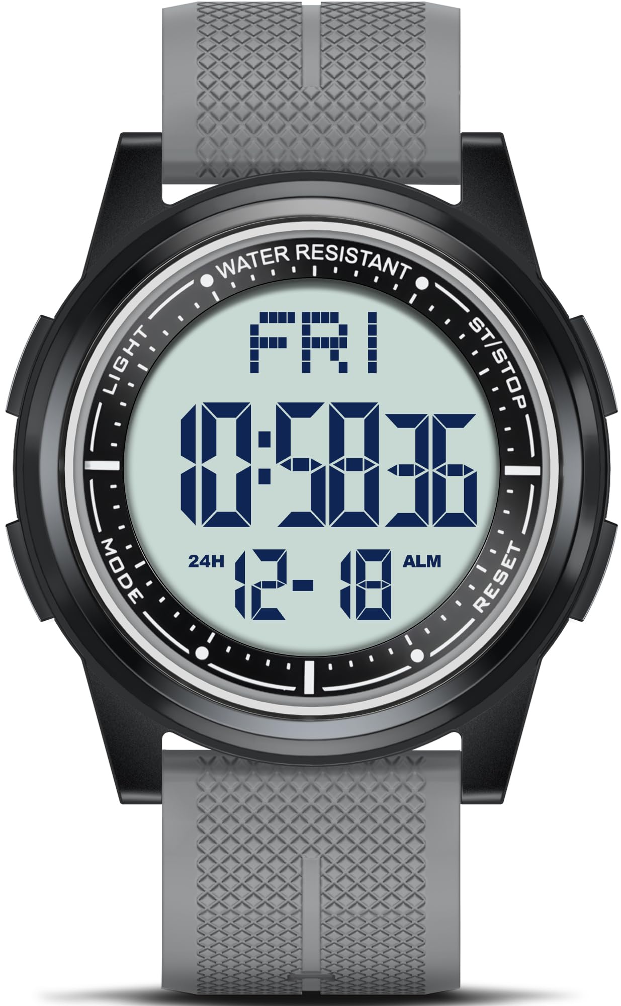 WIFORT Digital Herren Damen Uhren 5 ATM Wasserdicht Sport Armbanduhr mit Wecker Stoppuhr Countdown Duale Zeitzone, Ultradünn Weitwinkel Anzeige Digitaluhr für Jungen Mädchen