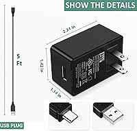 Vista 2 de FITE ON Cable micro USB y cargador de pared de repuesto para Dremel 7350-5 Lite 7760-N/25 Lite 7760 N/10 4V Li-Ion Kit de herramientas rotativas