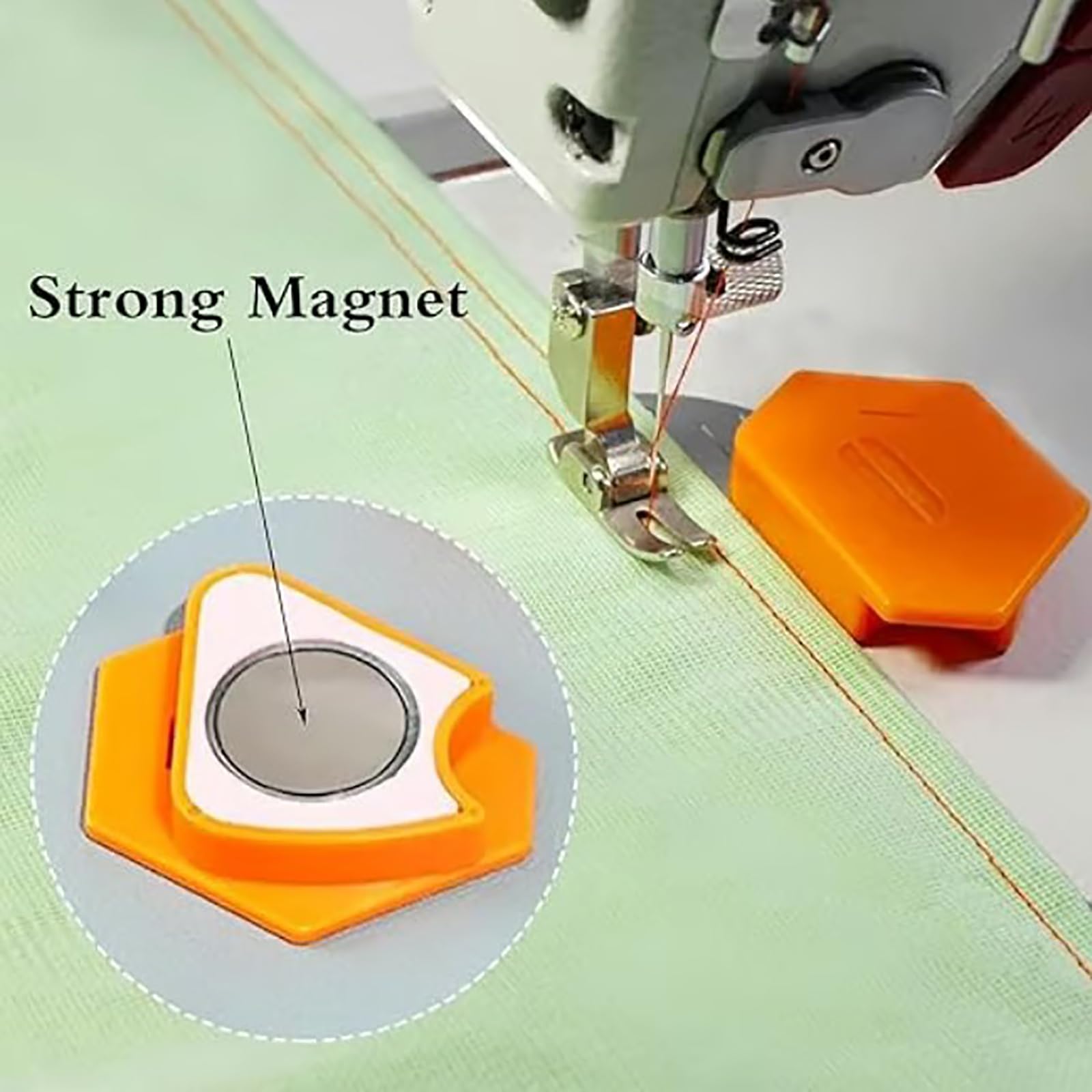 Guía de costura magnética para máquina de coser, regla de guía de costura para máquina de coser, guía de costura magnética, guía de costura multifunción, guía de dobladillo con escala, accesorios de