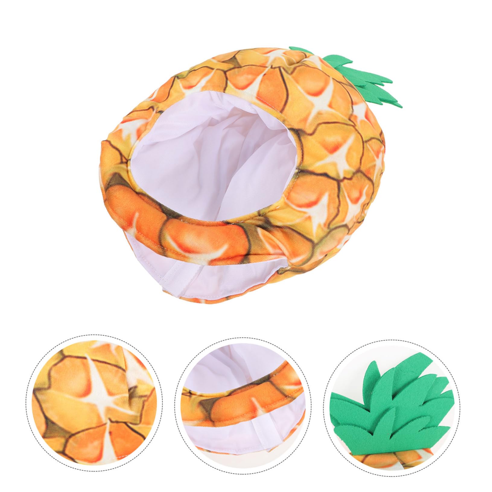 CHILDWEET Sombrero de Máscara de Piña de Peluche Amarillo Pp Algodón | Accesorio para Fotos y Fiestas de Disfraces, Diseño Lindo para Niños, Acabado Delicado