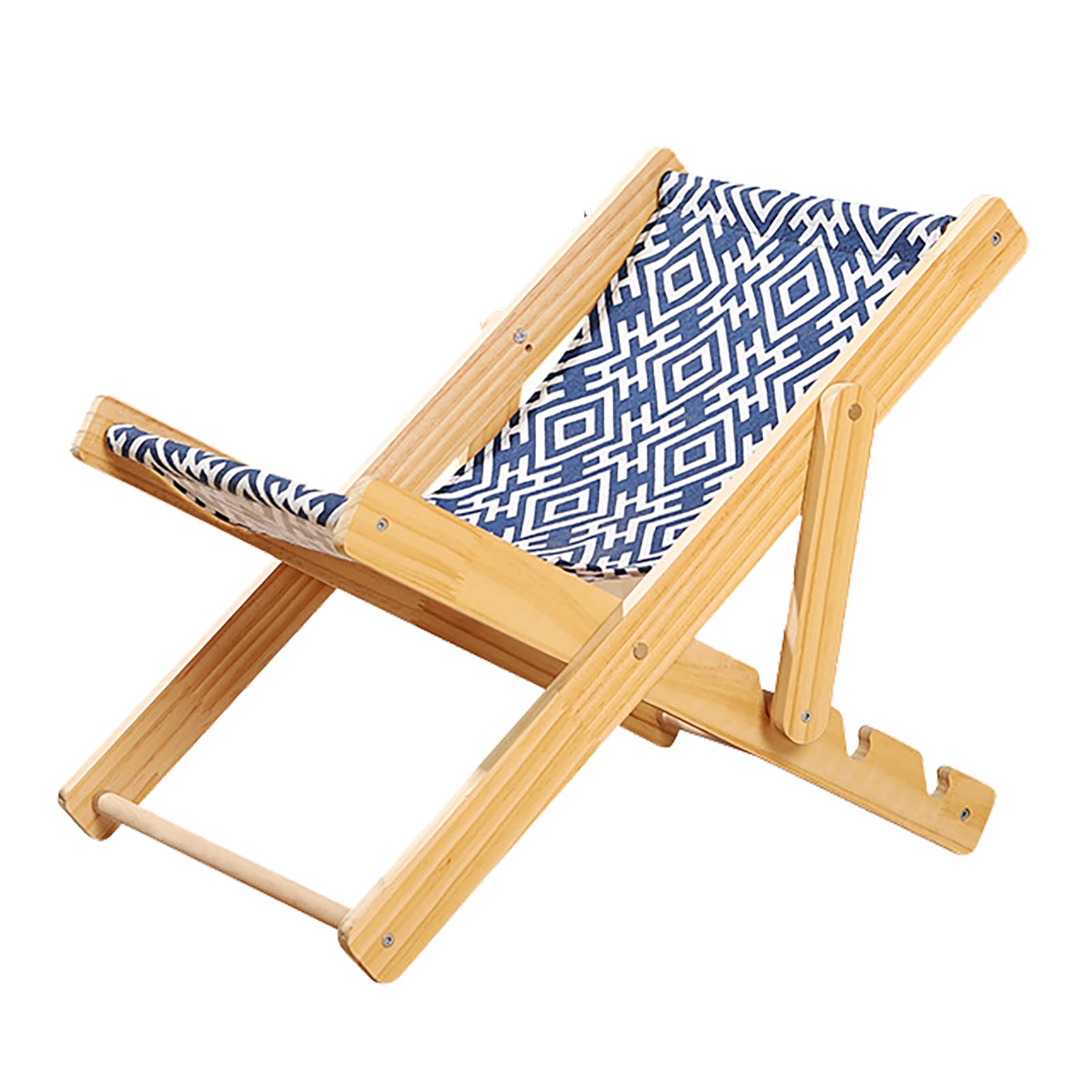 Lit Hamac pour Chat, Lit Surélevé pour Chat avec Grattoir en Sisal Durable, Grattoir en Sisal Durable et sans Perte, Chaise en Bois pour Chat, Meubles pour Chat de Mini Chaise de Plage pour(Toile)