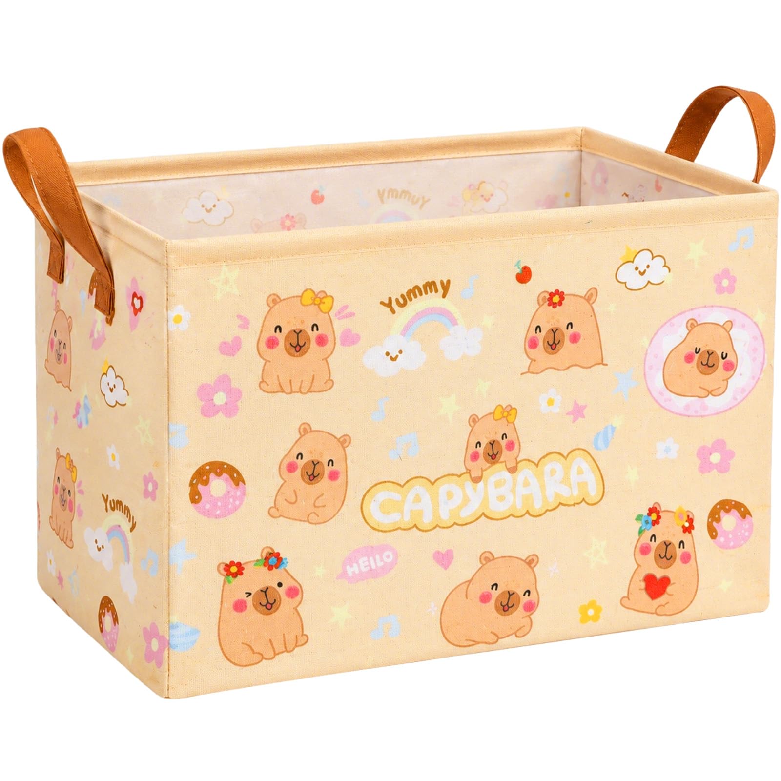 Storage Basket for Kids,Gift Basket, Rectangular Toy Organizer, Waterproof Cute Storage Bin for Kids Room Decor (Capibala)