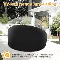 Vista 4 de Easy-Going Funda para día de patio resistente de 600D para exteriores, redonda de 75 pulgadas, con resistencia a rayos UV, funda para sofá de patio