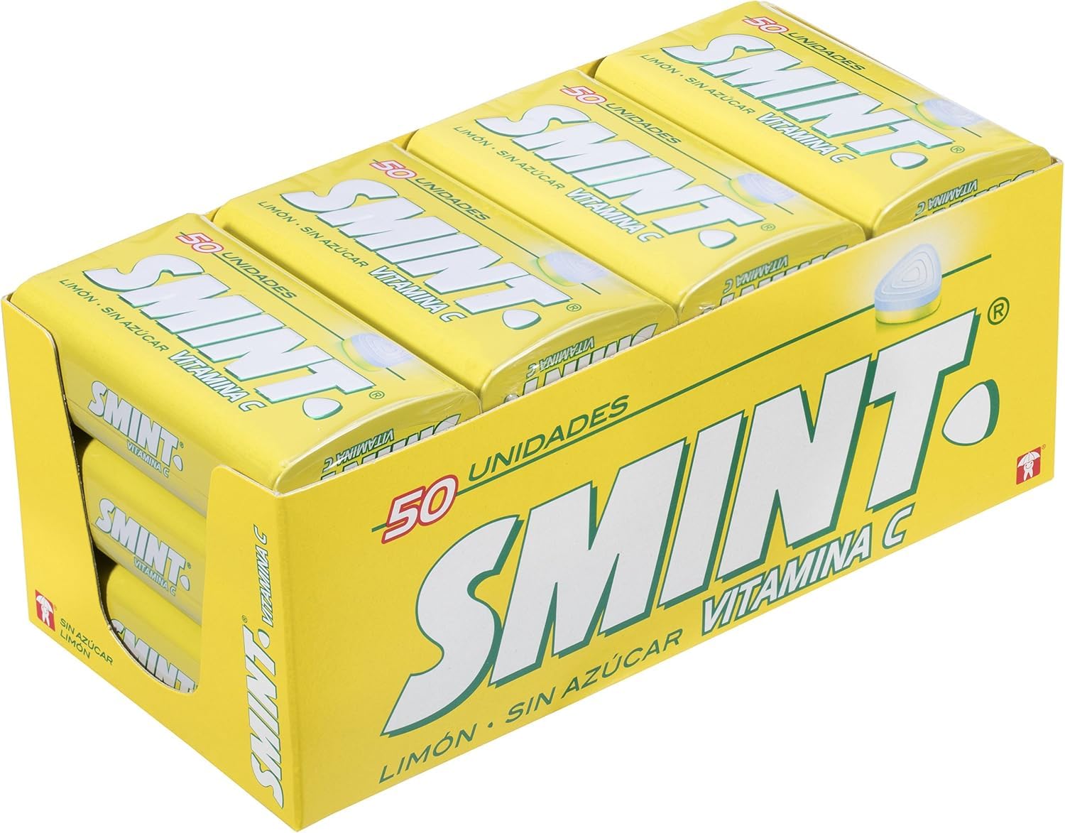 Smint Mints Citron, comprimés de caramel sans sucre - 12 unités de 35 g chacune. (Total 420 gr.)