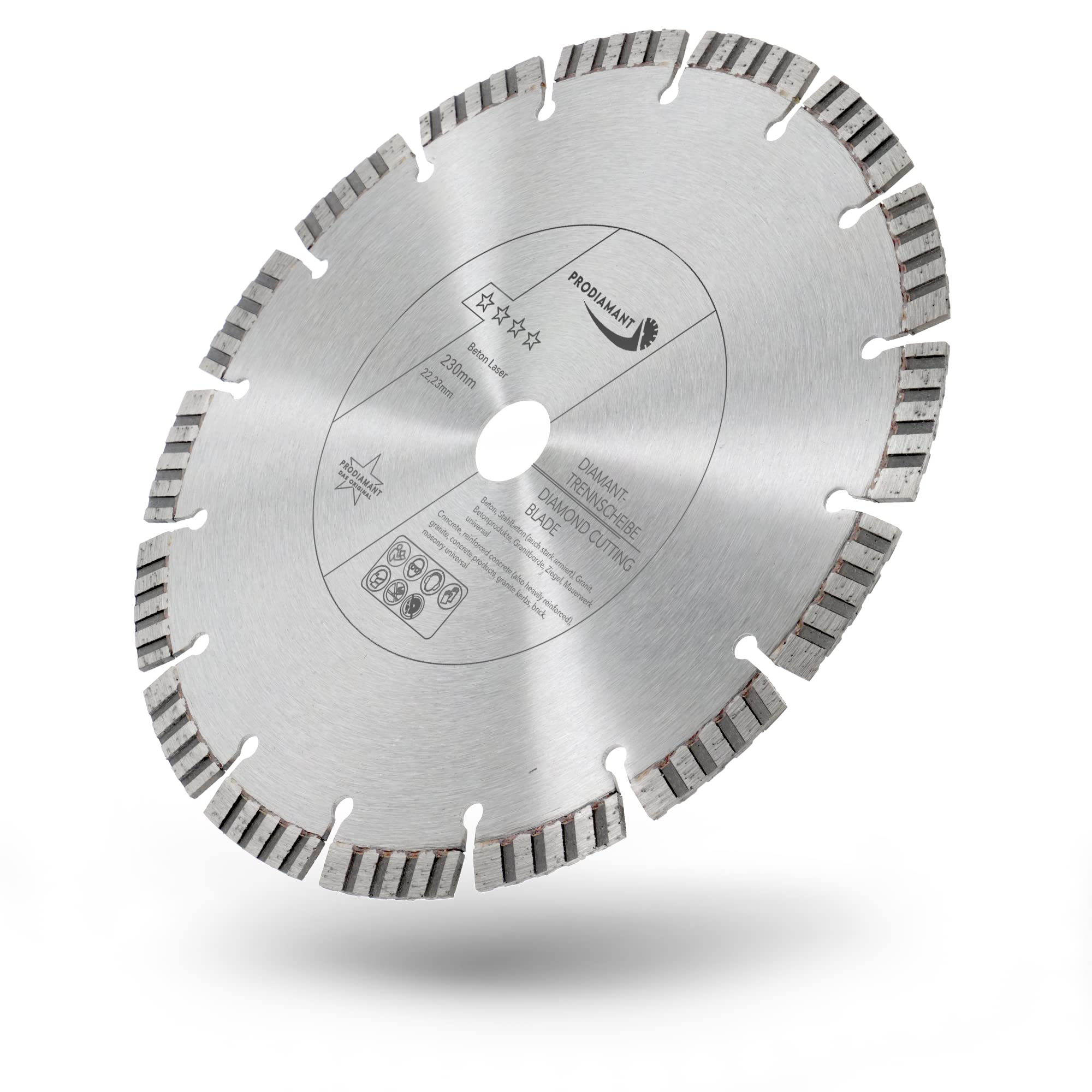 PRODIAMANT Disco da taglio diamantato Premium per calcestruzzo 230 mm x 22,2 mm disco da taglio diamantato saldato al laser