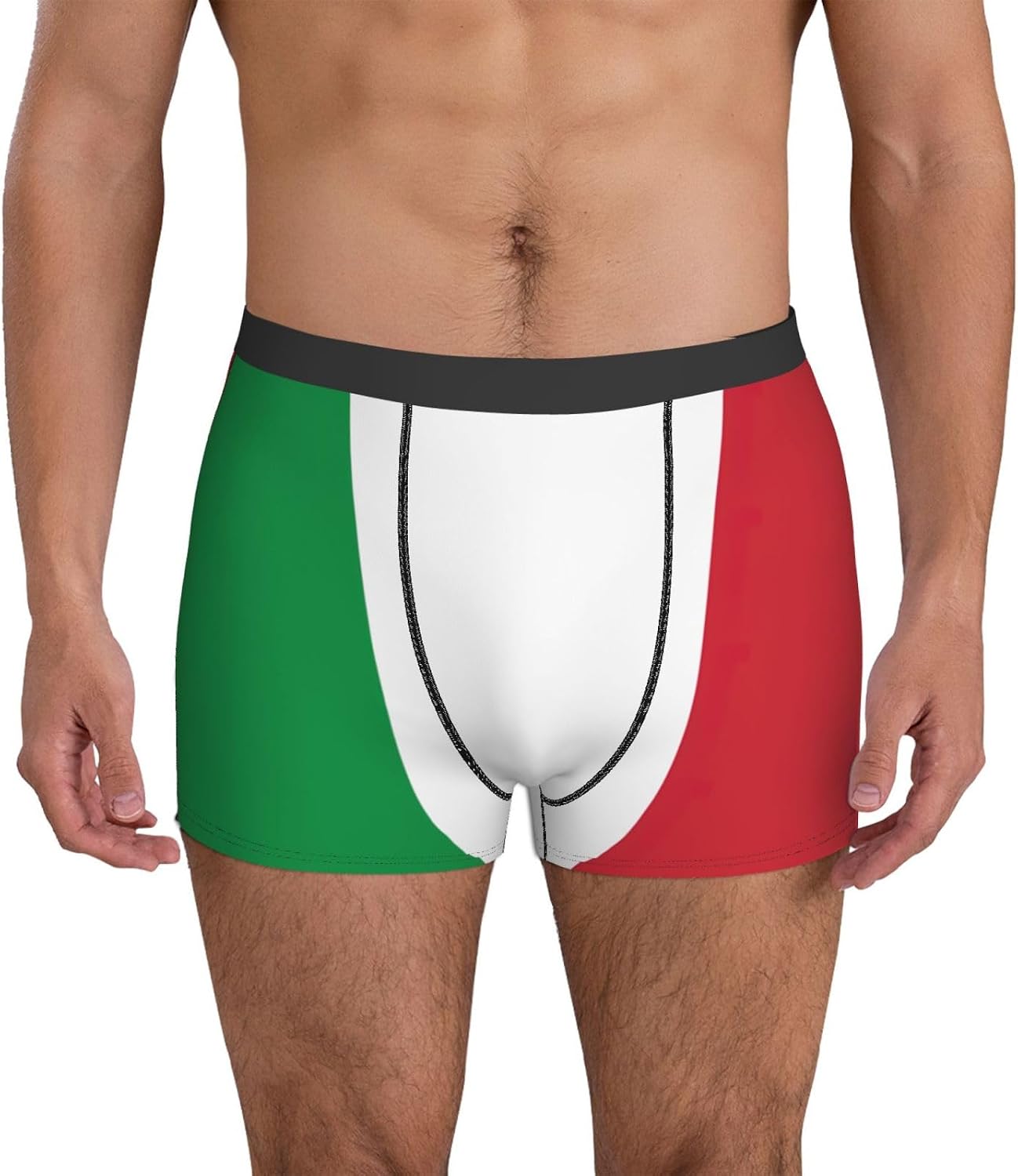 Italian flag print Men's boxers, men's stretch leggings shorts Soft breathable boxer underwear