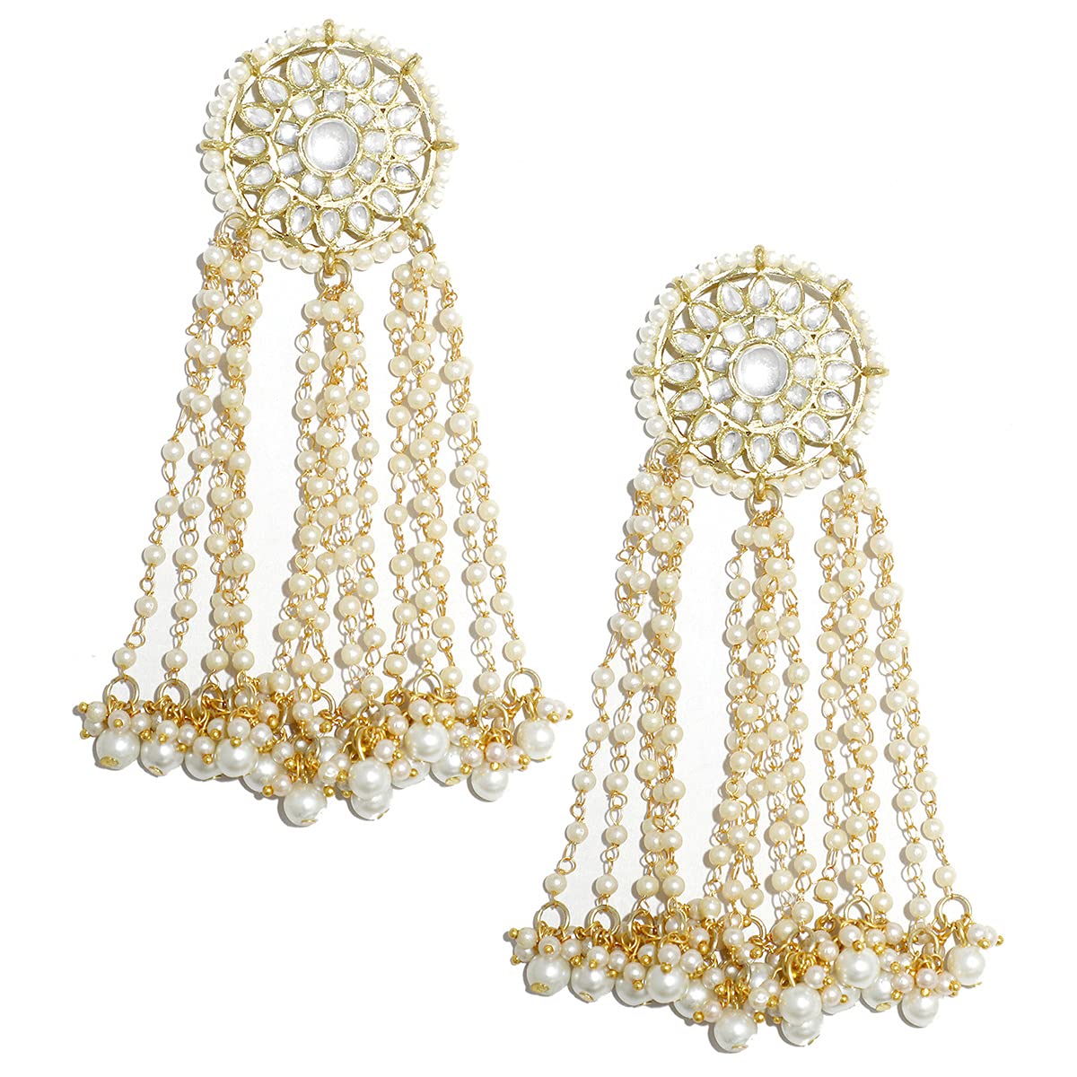 Karatcart Alloy with Kundan Tassel Earrings for Women, White (B099W8L326) Amazon Price History, Amazon Price Tracker