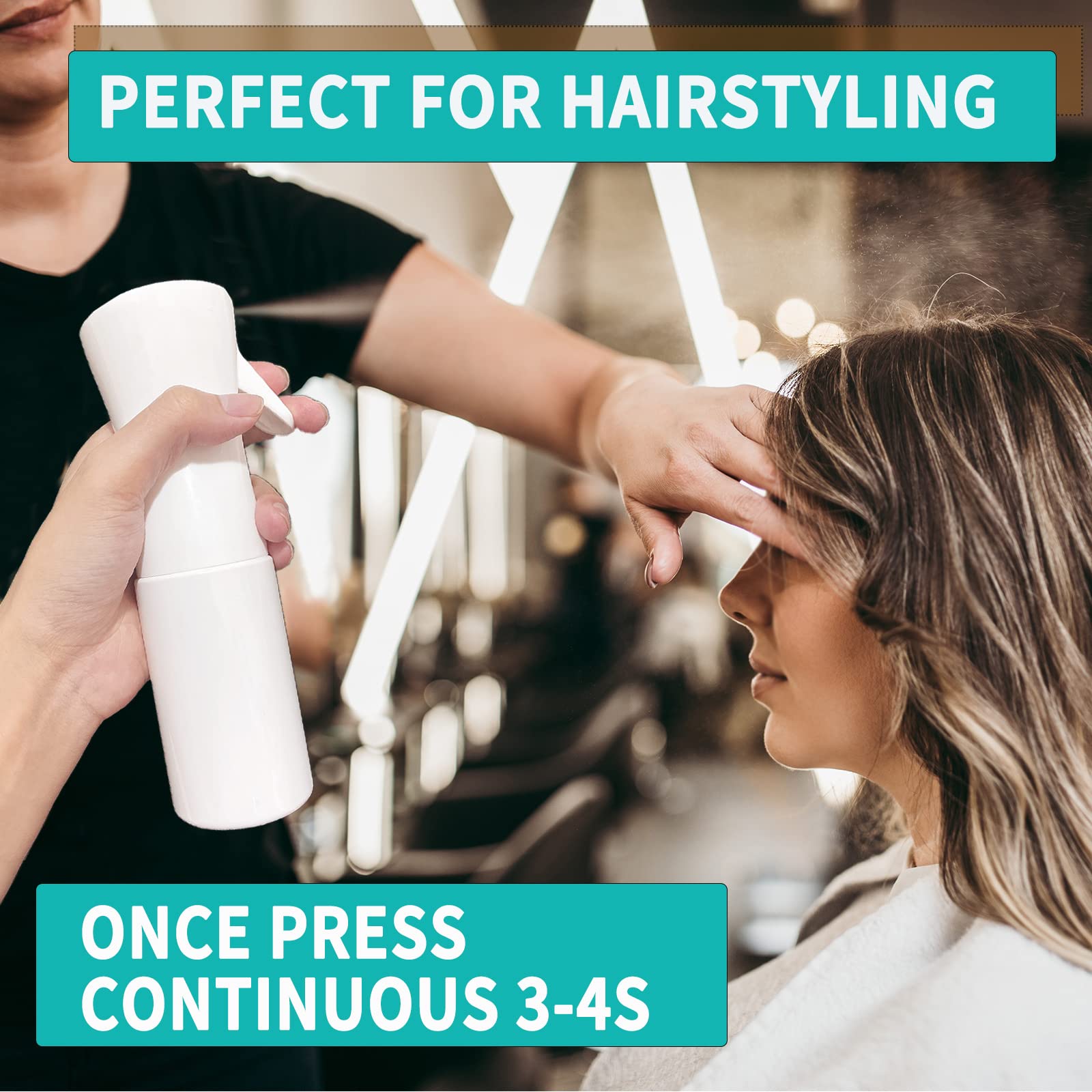 ANGLUX Sprühflasche für Haare, 200 ml, leer, feiner Nebel, ultrafein, kontinuierliche Sprühflasche, feiner Sprühflasche für Haarstyling, Reinigung, Pflanzen, Nebel und Hautpflege, Weiß