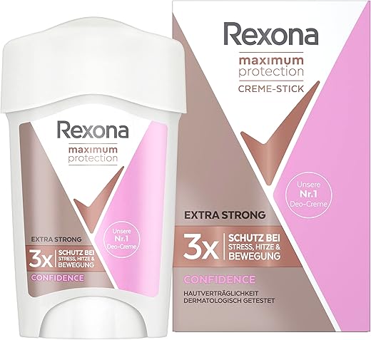 Rexona Deo Creme Confidence Anti Transpirant mit 3x Schutz bei Stress, Hitze & Bewegung 45 ml