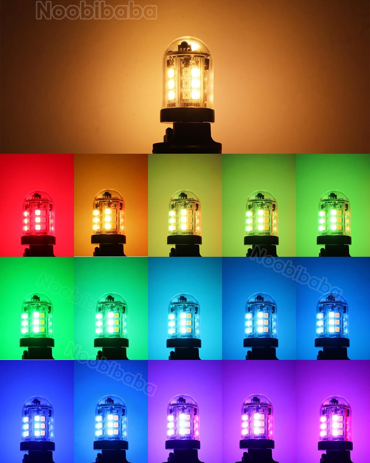 G4 LED Bulb 12V, T3 G4 Color Changing LED Bulbs, 12V 24V 3W RGB Bi-Pin Lights Warm White+15 Multi Colors for Low Voltage Landscape Light (4 Bulbs, 1 Remote)