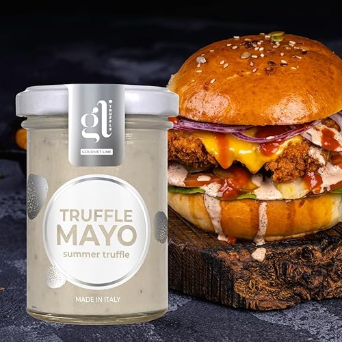 Miniatura 4 de GL Truffle GOURMET LINE Mayonesa con trufas negras de verano, alioli de trufa, mayonesa de trufa gourmet, 100 g (3.52 oz) Delicia italiana sabrosa,