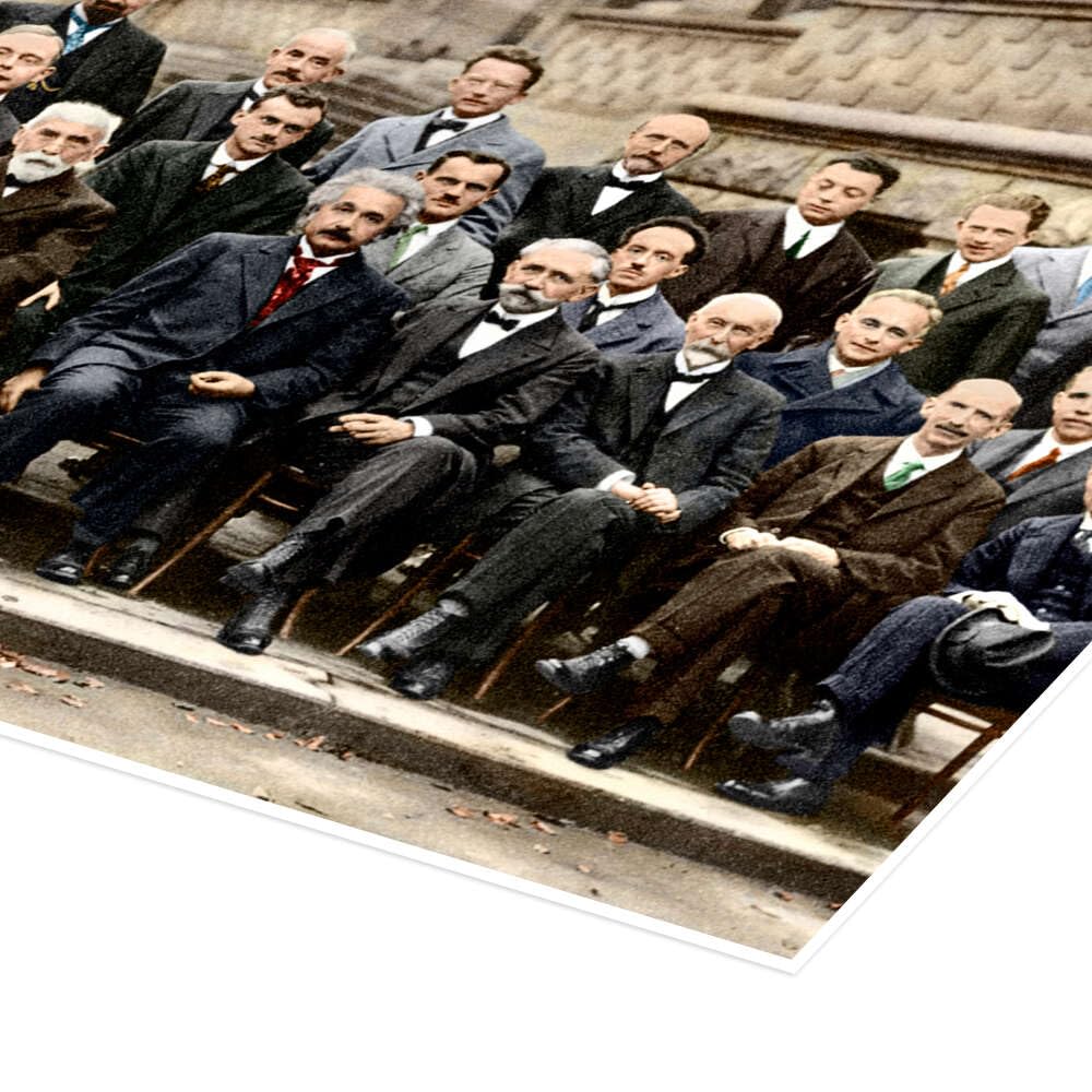 Poster Su Tela Conferenza Solvay 1927 – Stampa 60x90 Cm, Decorazione Artistica Per Soggiorno E Camera, Personalizzabile