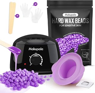 Brazilian Waxing Kit for Women & Men, Wax Machine for Hair Removal, 500 ml Silicone Pot, 0.6lb Lavender Wax Beads for Face Eyebrow Bikini Underarm Legs Full Body Fine Coarse Hair