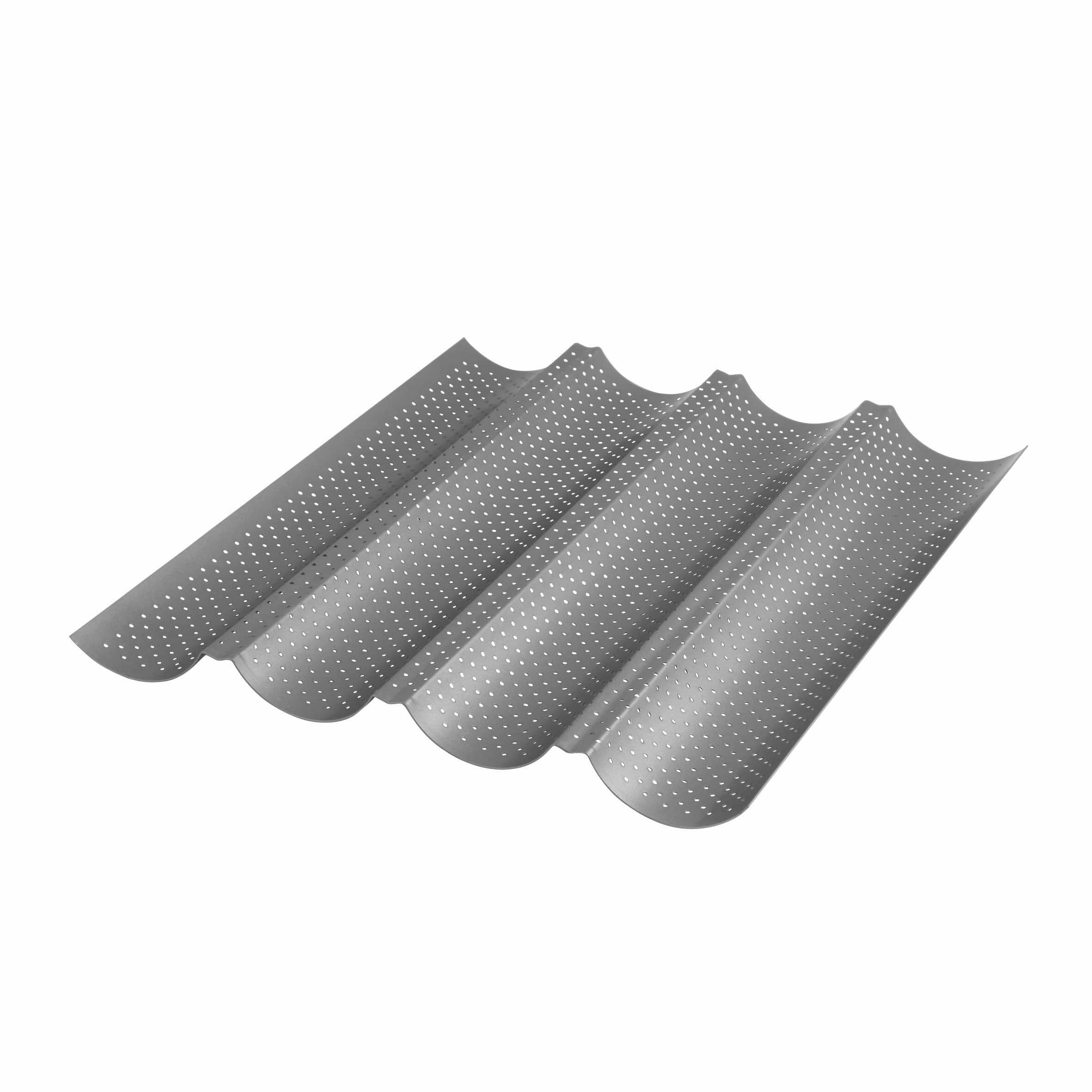 Moule pour 4 baguettes axentia en acier carbone 129573 pour pain croustillant