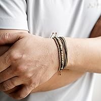 Vista 94 de Handmade Natural Stone Beaded Healing Bracelet Gift for Men Adjustable Rope String Bracelet