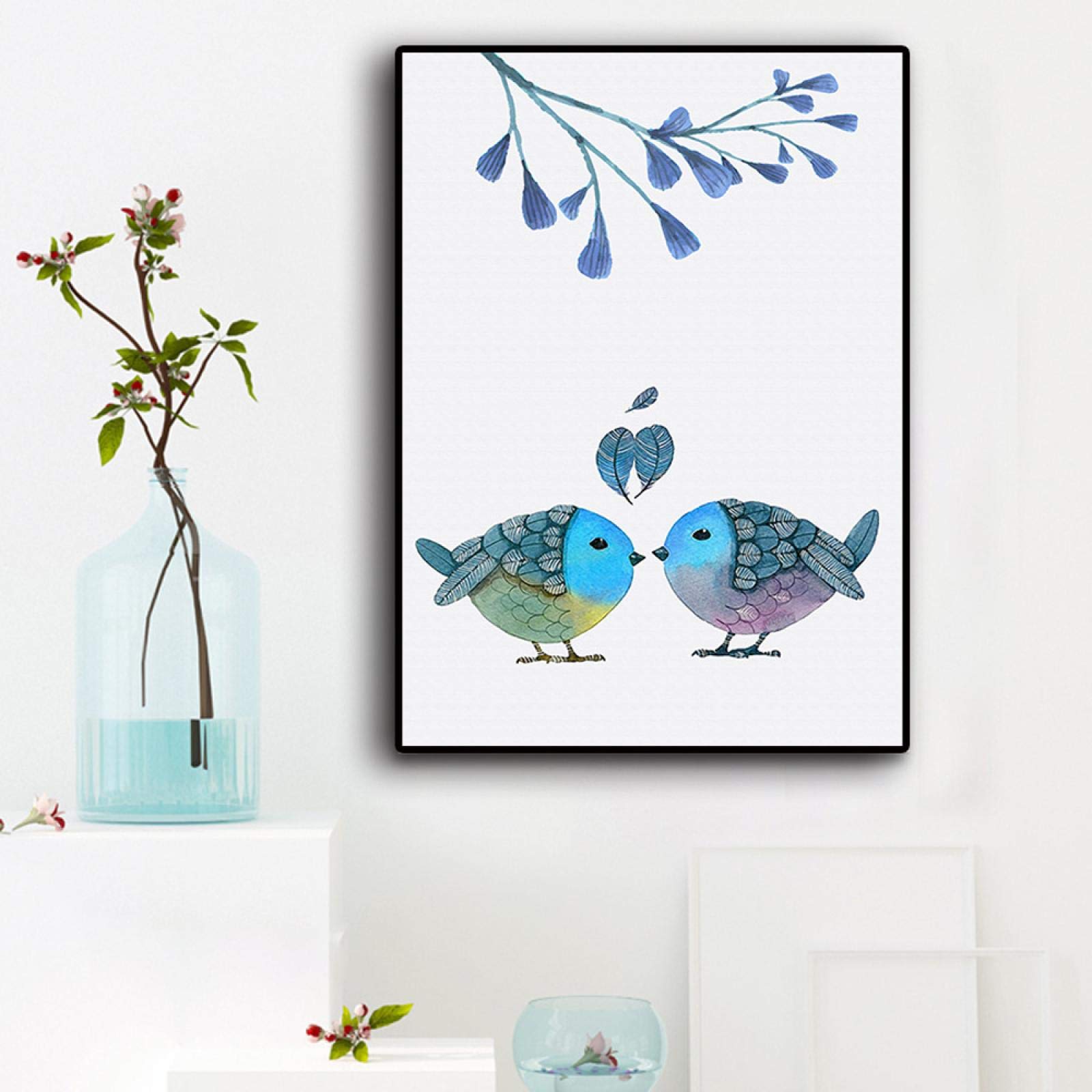 Yooyu Diseño Laminas para Carteles de Animales Impresiones HD Lienzo Pintura Arte de la Pared Imágenes Hogar nórdico Decoración de la habitación de los niños 40x50cmx3 Marco Interno