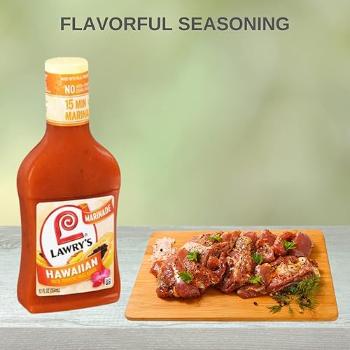 Miniatura 3 de El paquete de salsa marinada contiene tres (3) botellas de 12 onzas líquidas de Lawry's Marinade Hawaiian Tropical Jugos de frutas marinadas junto