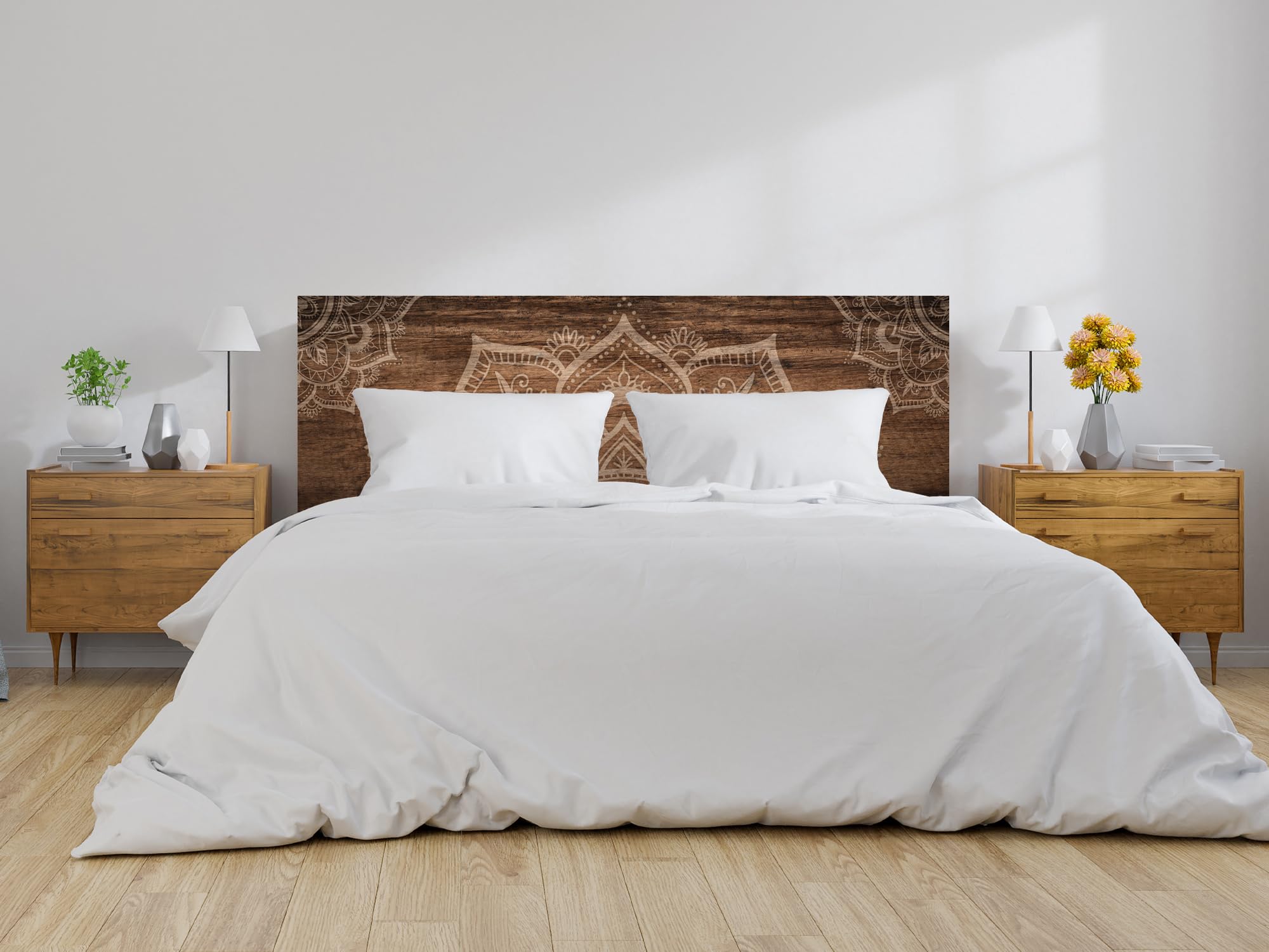 Oedim Testiera per letto in PVC, motivo mandala bianco e nero, 200 x 60 cm, disponibile in diverse misure, leggera, elegante, resistente ed economica Oedim Testiera per letto in PVC, motivo mandala bianco e nero, 200 x 60 cm, disponibile in diverse misure, leggera, elegante, resistente ed economica