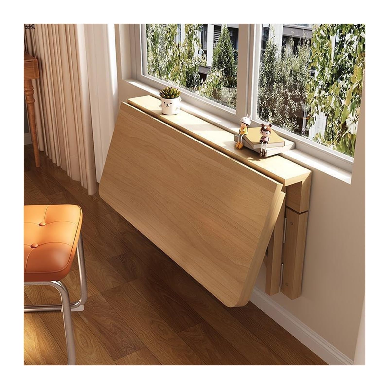 Table pliante murale extensible en bois pour des repas partagés et un bureau modulable