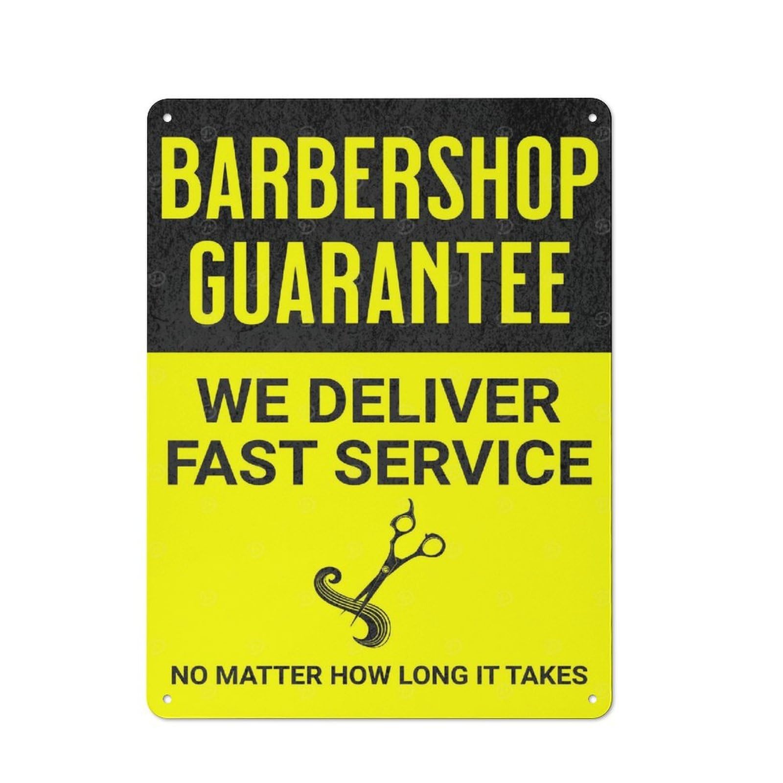 Junmoney Barbershop Fast Yellow For Garden Room Or Summerhouse, Vintage Tin Sign 40X30cm, For Display In Garden Rooms And Summerhouses