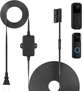 UYODM 20Ft/6m Charging Cable Power Adapter Designed for Blink Video Doorbell (Replace Battery), Upgraded Version Doorbell Transformer with IP67 Weatherproof Power Cable Black