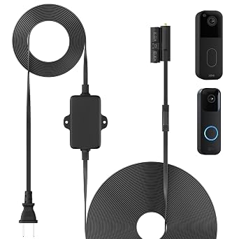 UYODM 20Ft/6m Charging Cable Power Adapter for Blink Video Doorbell-2nd Gen 2025 Release, Upgraded Version Doorbell Transformer with IP67 Weatherproof Power Cable Black