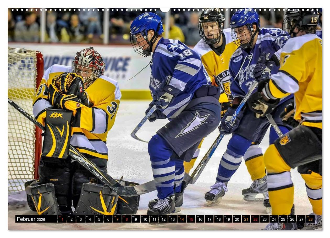 Mit vollem Einsatz - Eishockey (Wandkalender 2026 DIN A2 quer), CALVENDO Monatskalender: Eishockey, Teamsport der Extra-Klasse - beispiellose ... Härte und Schnelligkeit (CALVENDO Sport)
