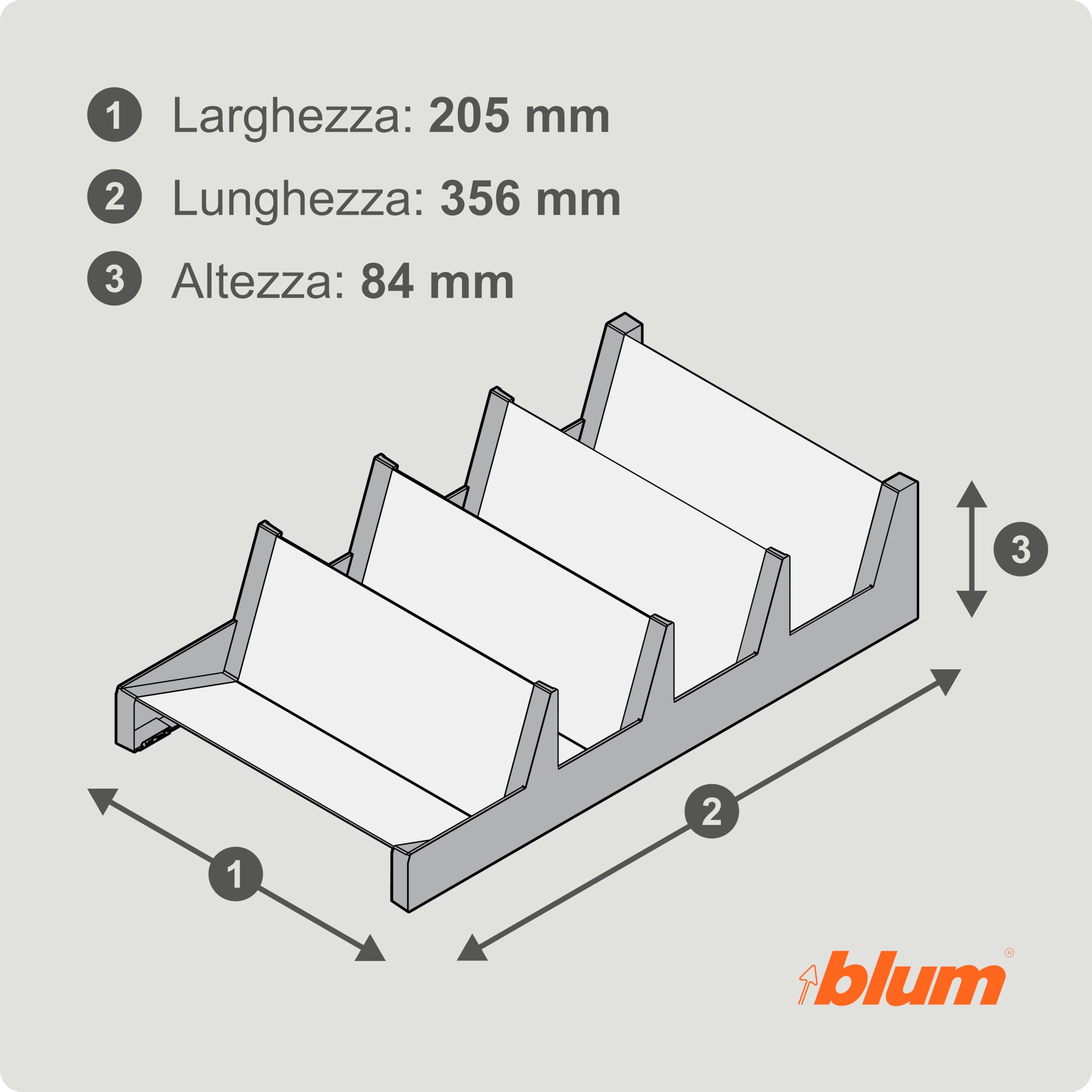 Qualità premium BLUM I Portaspezie AMBIA-LINE per cassetti I Ripiano per spezie I Spice Organizer per cassetti da cucina | Può contenere fino a 16 barattoli di spezie/pacchetti di spezie, scomparti inclinati per una panoramica e un accesso rapido