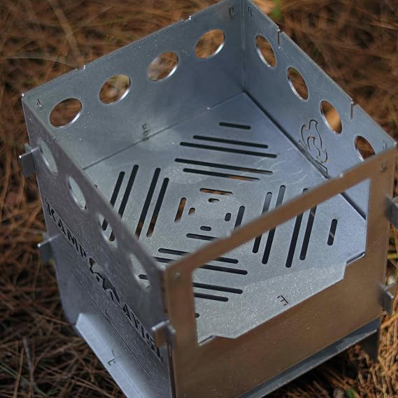 Camping Bear® PyroLite™ Firebox: Metal Camping Stove with Practical and Folding Multi-Fuel Bag