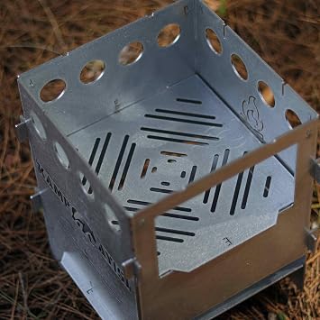 Camping Bear® PyroLite™ Firebox: Metal Camping Stove with Practical and Folding Multi-Fuel Bag