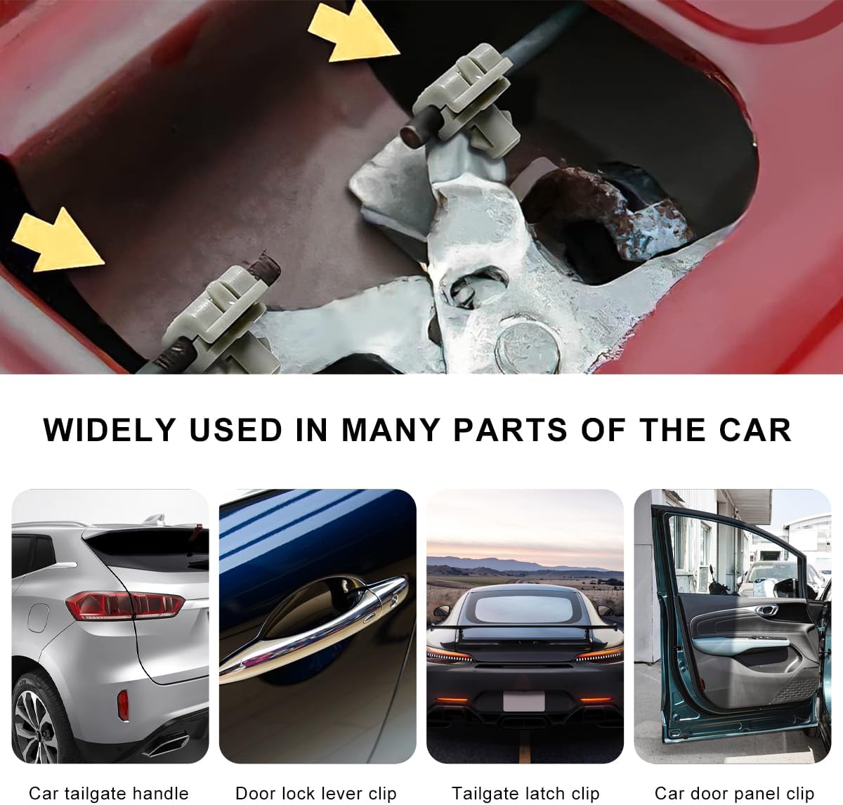 10 PCS Car Door Lock Rod Clips, Tailgate Handle Rod Retainer Replacement Fits 5/32" Rod, OEM#16629990 16675980 Tailgate & Door Lock Rod Latch Clips for Yukon F150 F250 F350