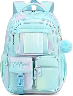 شنطة ظهر جالكسي خفيفة الوزن للبنات الصغار من لوهول، شنطة كتب مقاومة للماء مع حزام للصدر للمدرسة الابتدائية والسفر