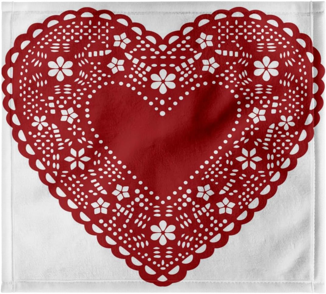 3dRose Lacy Red Valentine 22x30 Bath Hand Pool Towel