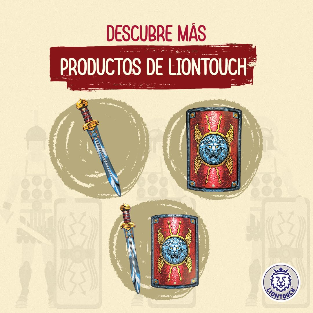 Liontouch - Capa Romana de Legionario para Niños 3-8 Años, Talla Única | Juguete Histórico para Juego como Soldado en Antigua Roma | Accesorio para Disfraces, Vestidos Elegantes y Trajes Reales