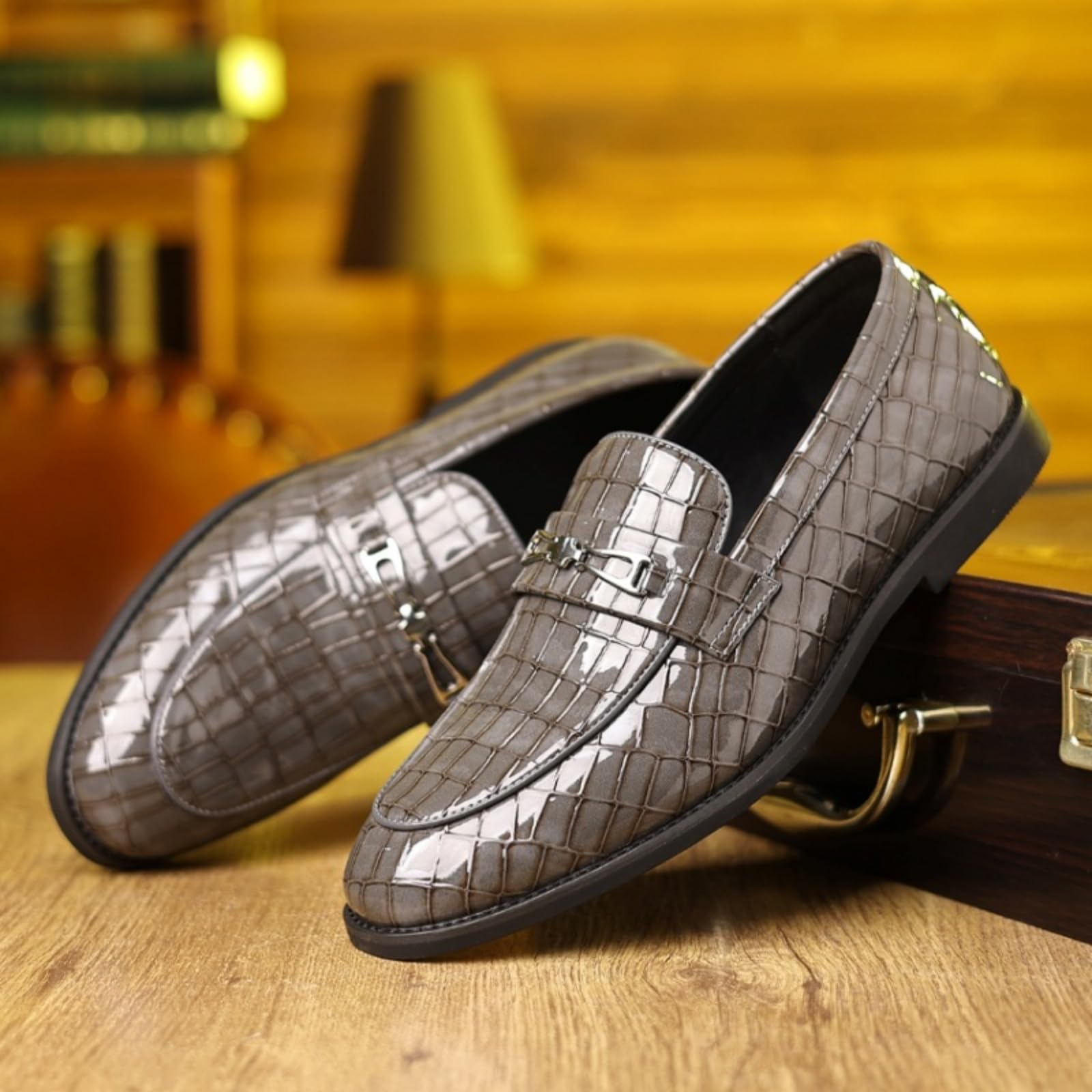 Hixingo Scarpe Stringate Uomo in Pelle | Scarpe Eleganti da Abito comoda Design classico ideale per ufficio, lavoro, matrimoni, cerimonie ed eventi formali