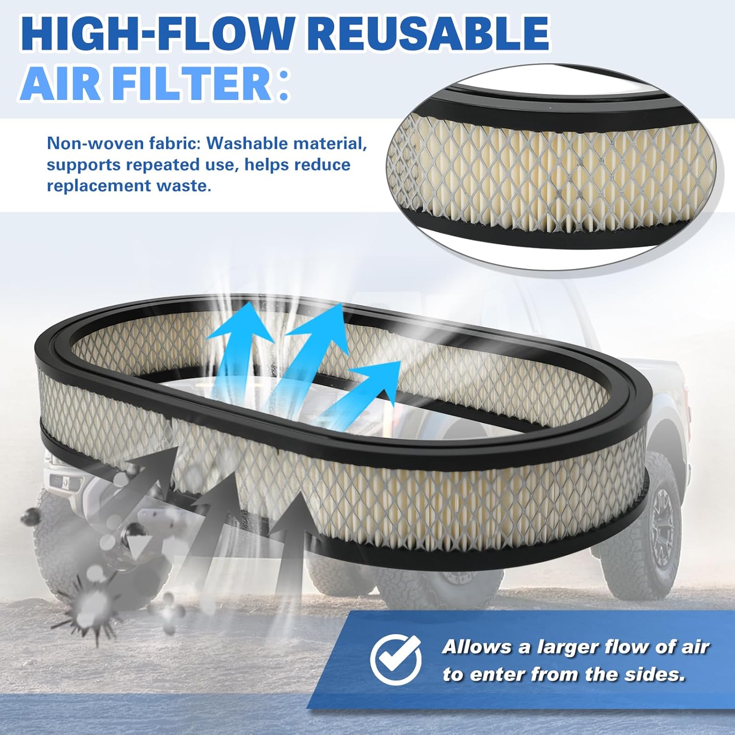 Universal 15'' Oval Fully Finned Air Cleaner, with Mounting bolt Black Aluminum Alloy Oval Polished Full Finned