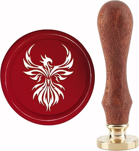 CRASPIRE Phoenix - Sello de cera de sellado vintage, 1.181 in, cabeza de latĂłn extraĂble con mango de madera para invitaciones de boda, sobres de CRASPIRE Phoenix - Sello de cera de sellado vintage, 1.181 in, cabeza de latĂłn extraĂble con mango de madera para invitaciones de boda, sobres de