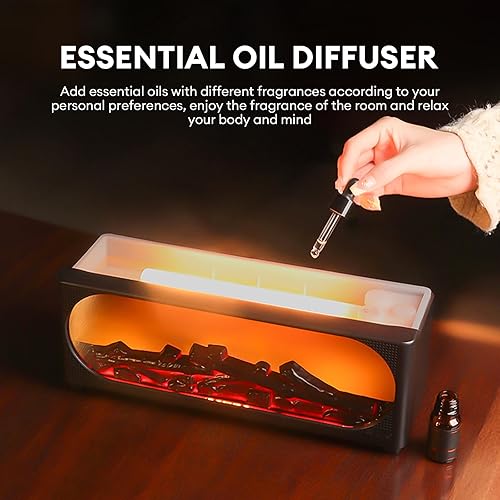 Miniatura 6 de Difusor de aroma de chimenea de 15.2 fl oz con control remoto y apagado automático, difusor ultrasónico de llama para chimenea, difusor de aceite