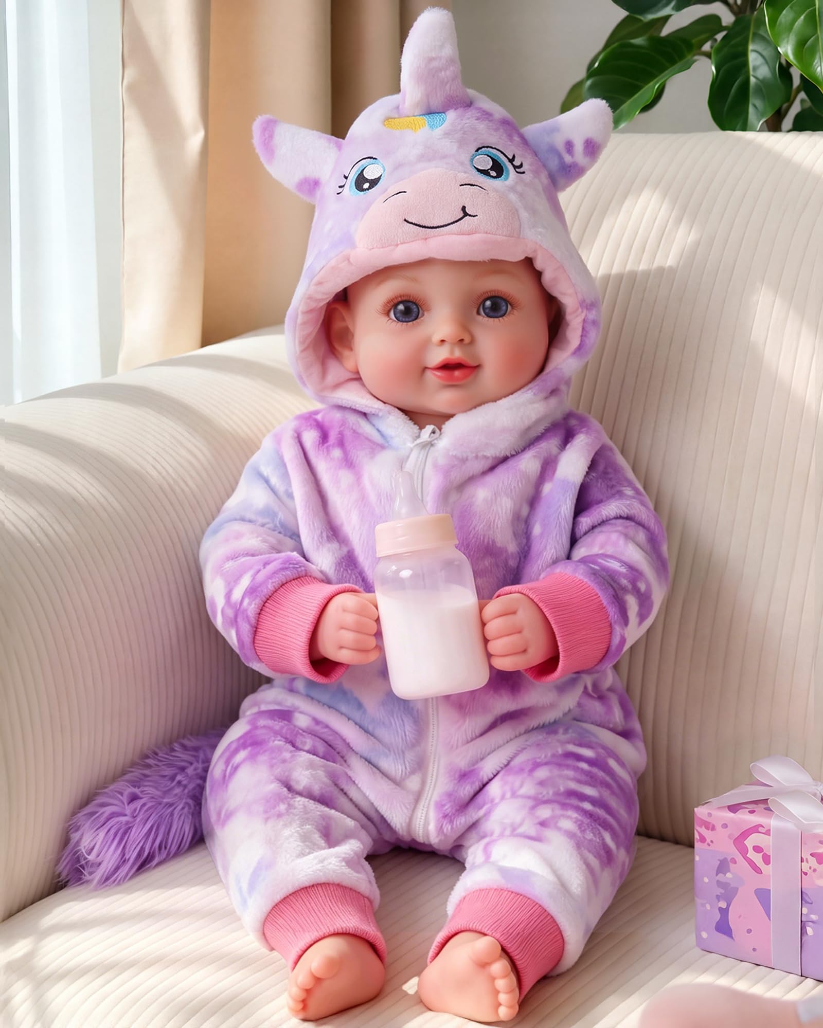 17 Inch Baby Doll Girl, Cute Soft Cloth Body Realistic Baby Doll