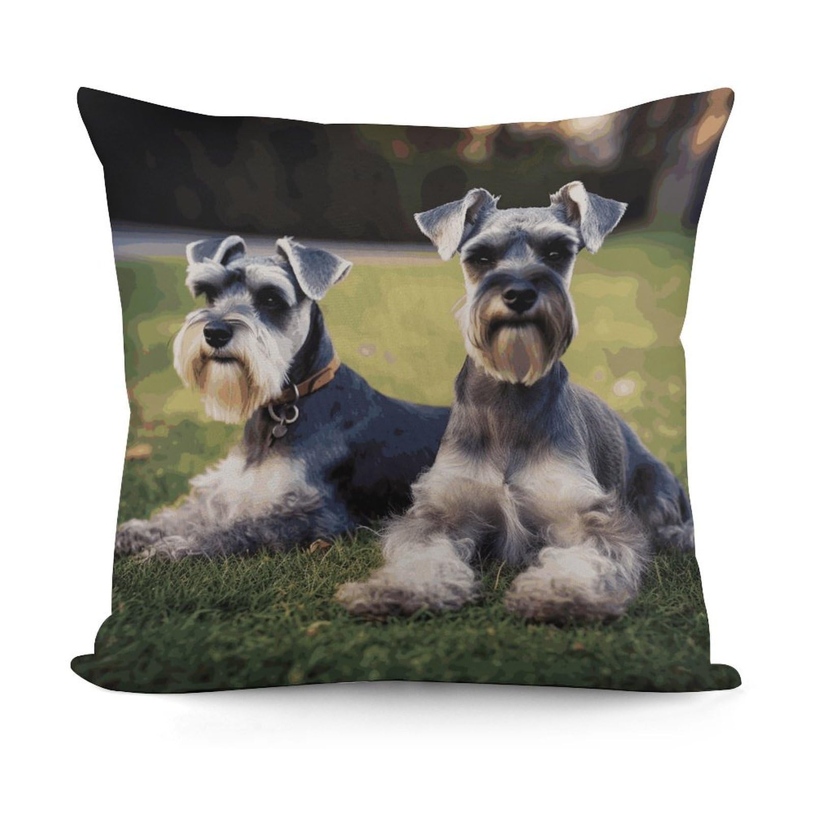 VstaDank Adult Schnauzer Dogs Throw Pillow Covers 18x18 Inch Soft Couch Home Decor Cushion Cover Comfortable Plush Square Cushion Case Farmhouse Decorative Pillowcase for Living Couch
