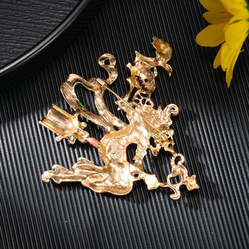 Rhinestone Witch Broom Brooch Pin for Women Unisex AB Crystal Red Green Pink Pumpkin Ghost Brooches Lapel Pins Suit Collar Dress Accessories Vintage Scarf Decoration Christmas Halloween Jewelry - Image 5