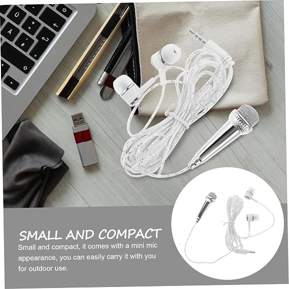 Microphone Power and Voice Recording for Portable Miniature Required Singing with No External Silver Plastic Compact, Podcasting and Family Use