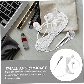 Microphone Power and Voice Recording for Portable Miniature Required Singing with No External Silver Plastic Compact, Podcasting and Family Use