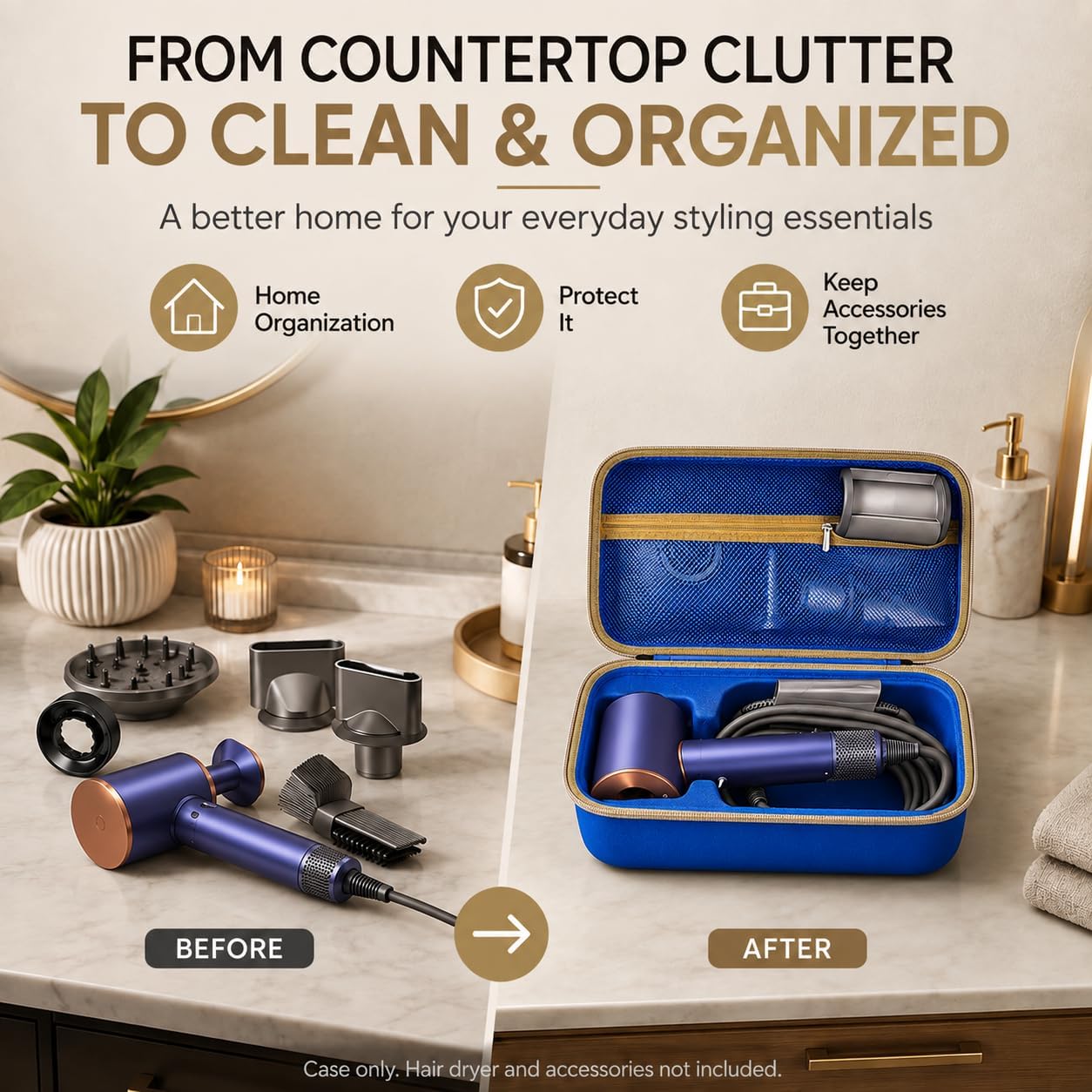 ANKHOH Haartrockneretui für Dyson Supersonic Haartrockner/Premium Haartrockner Limited Geschenkset Edition, Caring Hard Travel Storage Box, Nur Tasche