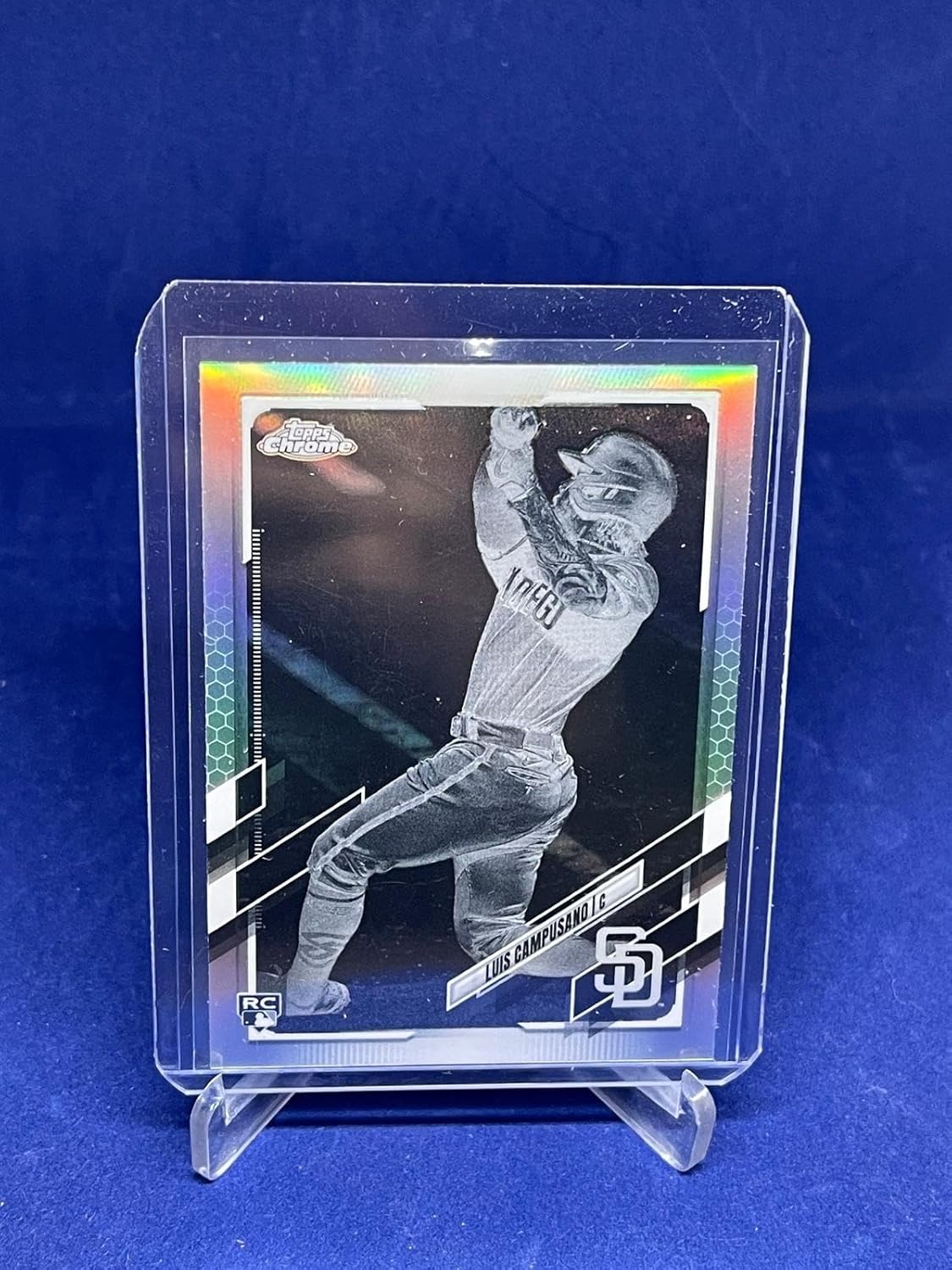 Luis Campusano 2021 Topps Chrome Negative Refractor Rookie Rc #135 - Baseball Slabbed Rookie Cards