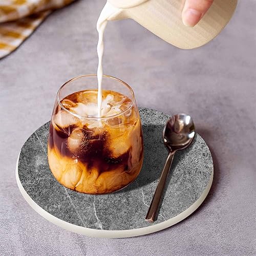 Miniatura 3 de Posavasos de mármol gris para bebidas, mesa de café de oficina, grunge, textura de rayado, mármol gris, arte moderno, decoración de sala de estar,