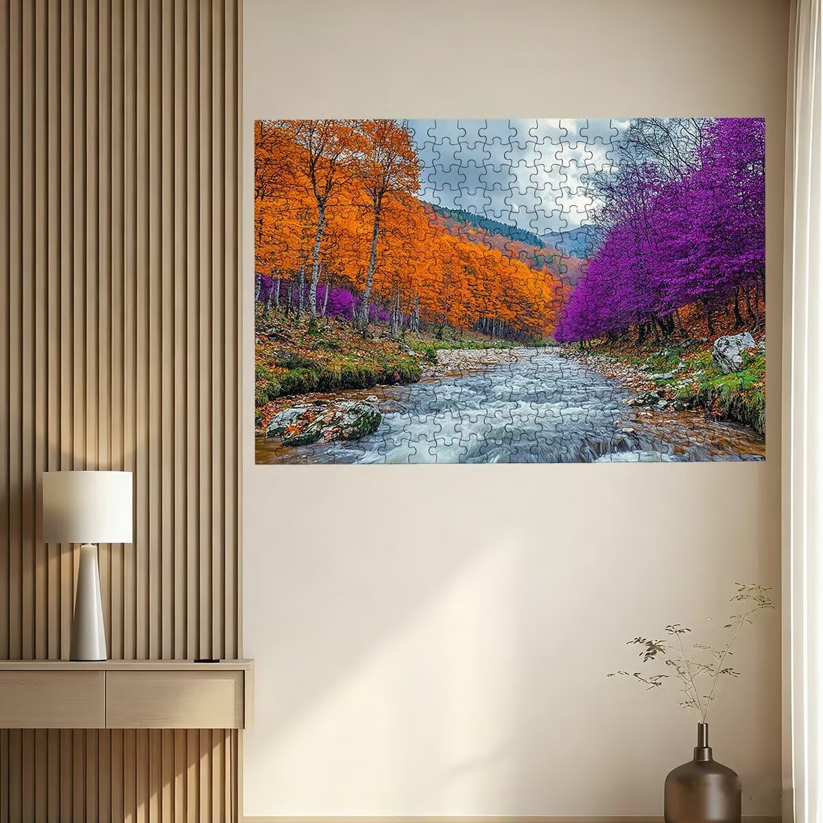Puzzle 5000 sztuk dla dorosłych krajobrazy, jesienne puzzle 5000 sztuk dla dorosłych, drewniane puzzle z pudełkiem na prezent rozmiar 156 x 105 cm, wyzwanie puzzle dla całej rodziny, prezent -2428