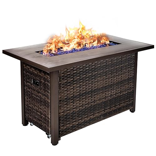42 Inch Propane Fire Pit Table, 50,000 BTU Outdoor Gas